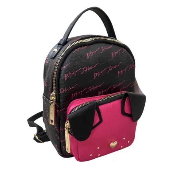 Betsey Johnson Handbags - NEW Betsey Johnson Puppy Dog Heart Floral Kitsch Mini Backpack School Purse Bag